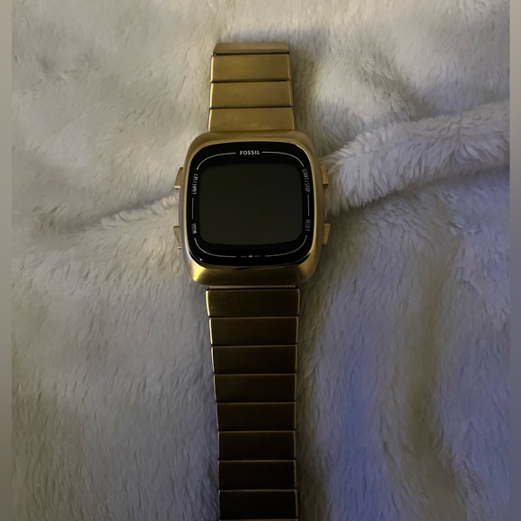 🤩RARE FIND🤩 Fossil Rutherford Men's Gold Stainless Steel Genuine Digital Watch - Picture 6 of 12